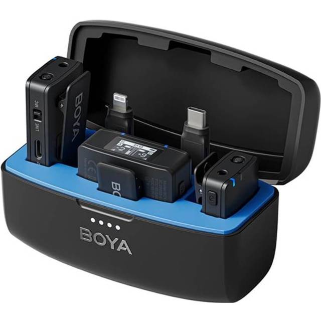 BOYA BOYAMIC All-in-One Wireless Lavalier Microphone for iPhone Android DSLR Cameras Gaming Live Streaming Vlog Video Recording - BOYAMIC-blue