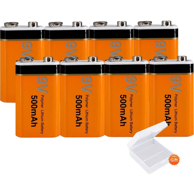 Palo 9V Oplaadbare Batterij 500Mah Lithium Oplaadbare Batterij 9V 6f22 Batterij Oplaadbare - 8stk accu