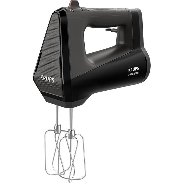 Krups GN6028 3MIX 6000 handmixer | 600 W | exakt kontroll | mjukt handtag | lång kabel | praktisk hastighetsregulator | inkl. visp och knådningskrok | svart