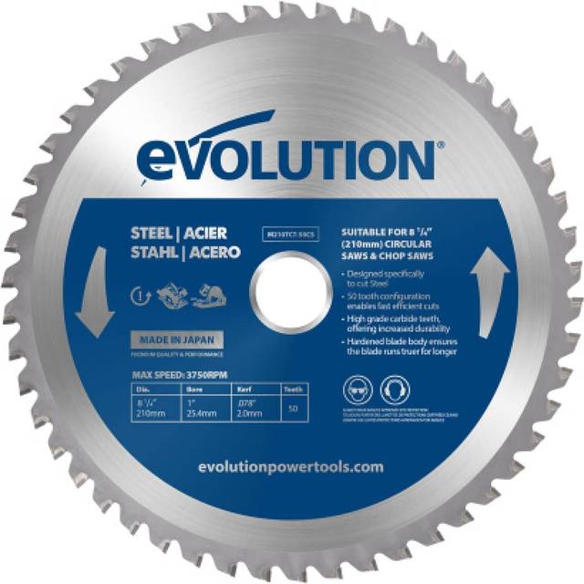 Evolution - Mild Steel Cutting Circular Saw Blade 210 x 25.4mm x 50T EVLM210TC50C