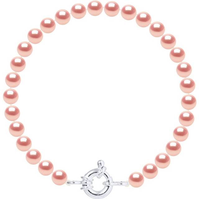 Diadema Womens - Bracelet - Real Freshwater Pearls - Pink - Silver - One Size
