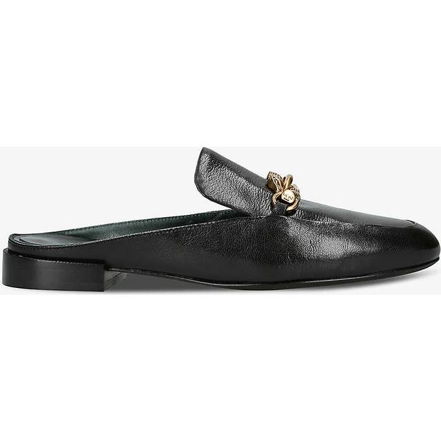 Tory Burch Womens Black Jessa Backless Leather Loafers Eur 40 / 7 Uk Women - BLACK