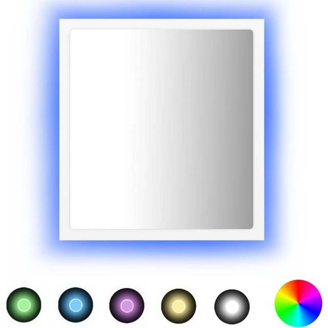 vidaXL LED Bathroom Mirror White 40x8.5x37 cm Acrylic, White
