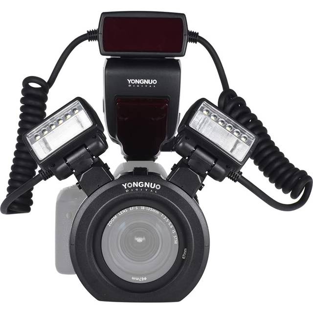YONGNUO YN24EX E-TTL Macro Shooting Camera Speedlite Ring Light Flash With Double Head