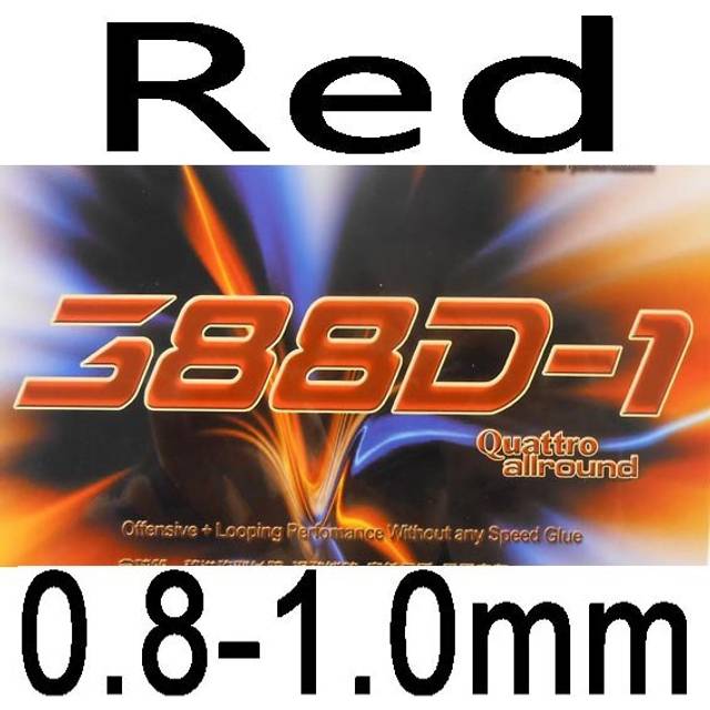Dawei 388d-1 388 d 1 388d 1 quattro allround l&#xE5;nga pips-out bordtennispingisgummi med svamp - R&#xF6;d 0.8-1.0mm