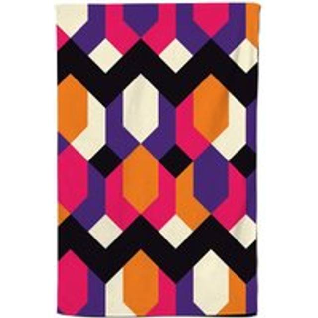 Coloured Abstract Pattern Tea Towel - Red - One Size