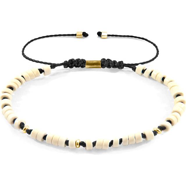 White Turquoise Percy 9ct Yellow Gold and Stone SKINNY Macrame Bracelet
