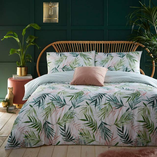 furn. Bali Palm Jungle Double Green Duvet Set