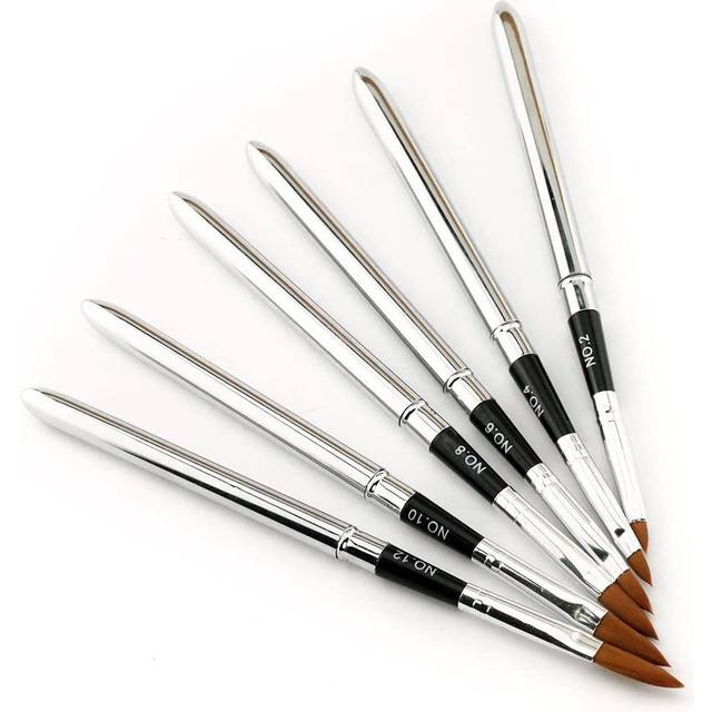 6 X Professional Acrylic Nail Art Brush Drawing Pen Detachable Lid Set
