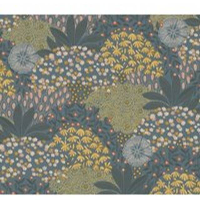 Flowers wallcovering wall Profhome 387404 hot embossed non-woven wallpaper slightly textured with floral pattern matt turquoise teal yellow pink 5.33