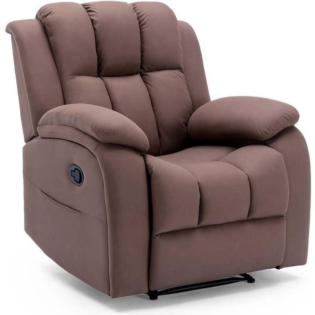 (Mocha) Brookline Technology Fabric Manual Recliner Chair