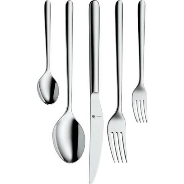 WMF Flame Plus rostfritt stål bestickset 6 personer, bestickset 30 delar, ihåliga häftknivar, Cromargan protect polerad, reptålig, diskmaskinssäker