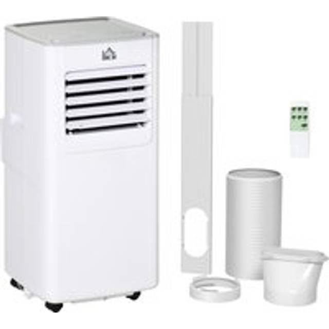 HOMCOM 7000 BTU Mobile Air Conditioner Portable AC Unit for Cooling Dehumidifying Ventilating w/ Remote Controller, LED Display for Bedroom Aosom UK