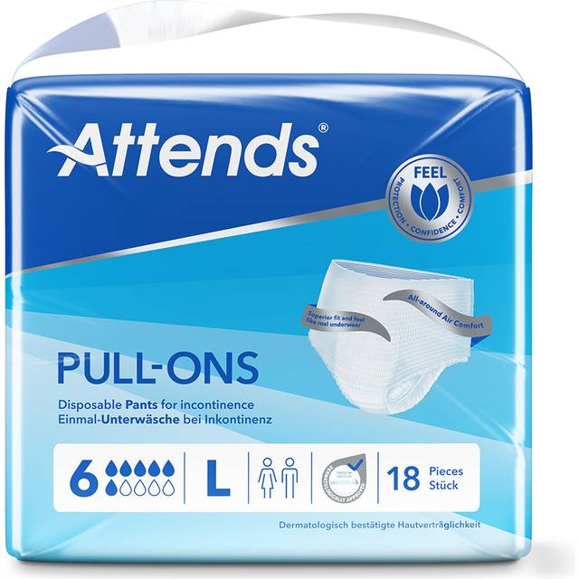 Inkontinensskydd allt-i-ett byxa - Attends Pull-Ons 6 L - 72 st