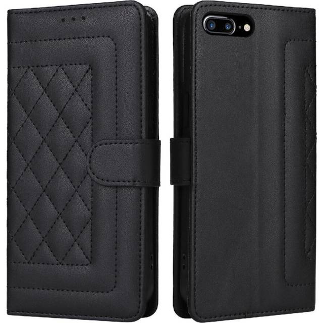 (Black) Flip Case for iphone 7 Plus/8 Plus Flip Cover Simple Business Leather Case Shockproof Wallet