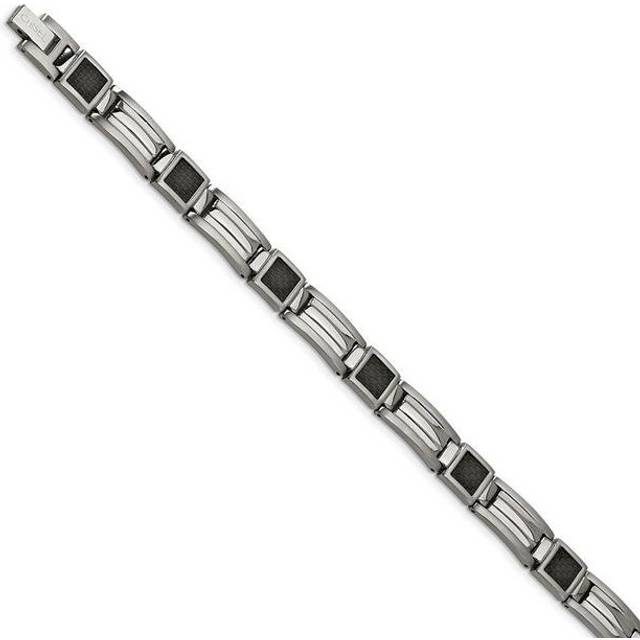 Chisel SRB140-8.75 8.75 in. Stainless Steel Brushed & Polished Black Carbon Fiber Inlay Bracelet