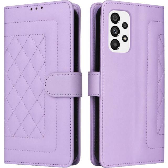 (Purple) Flip Case for Samsung Galaxy A73 5g Shockproof Leather Case Wallet Simple Business Flip Cover