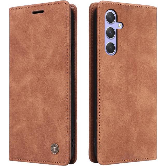 (Orange) Flip Case for Samsung Galaxy A54 5g Leather Case Wallet Shockproof Simple Business Flip Cover