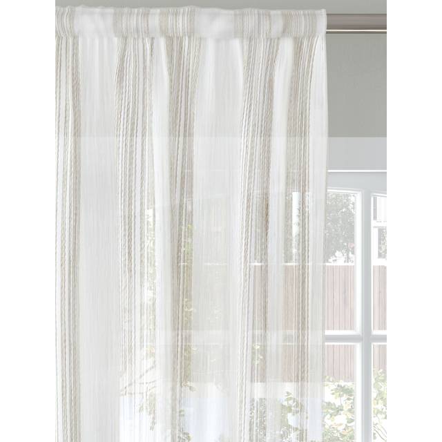 John Lewis Fine Stripe Voile Fabric, Natural