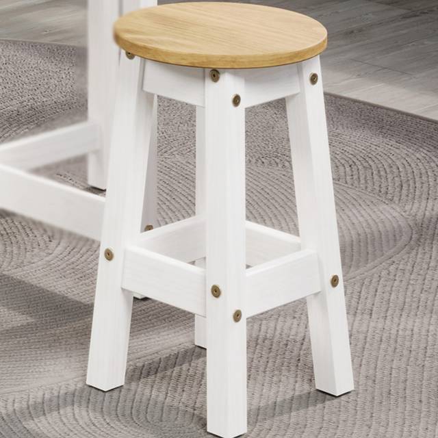 Corona White Low Breakfast Stools (pair)
