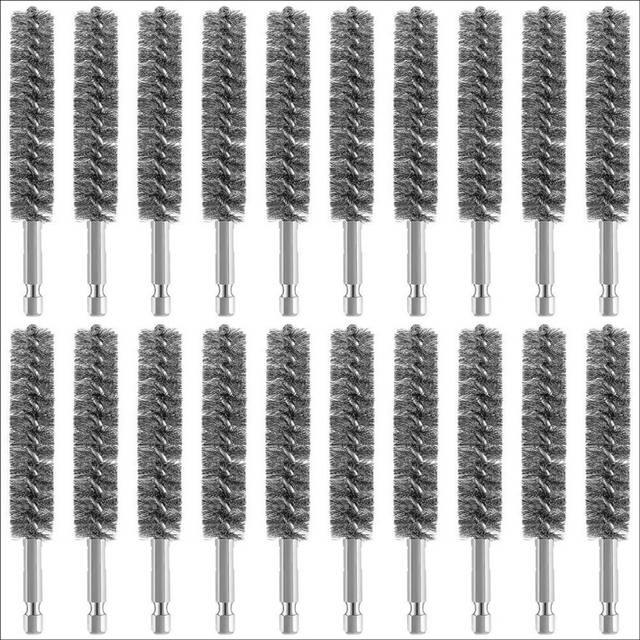 Stainless Steel Bore Bristles Brush for Power Drill Cleaning (20 PCS)