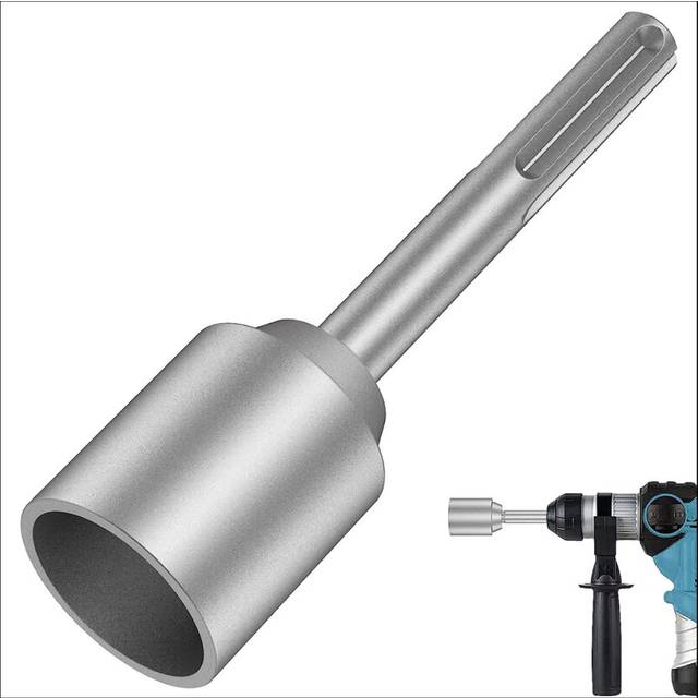 SDS-Max Ground Rod Driver, 45mm Heavy Duty Steel Drill Bit Driver,for RotaryHammer Drill Grounding Rods (1.77 In)