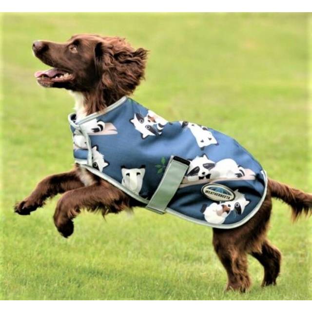 Weatherbeeta comfitec premier parka dog coat racoon cartoon with labels