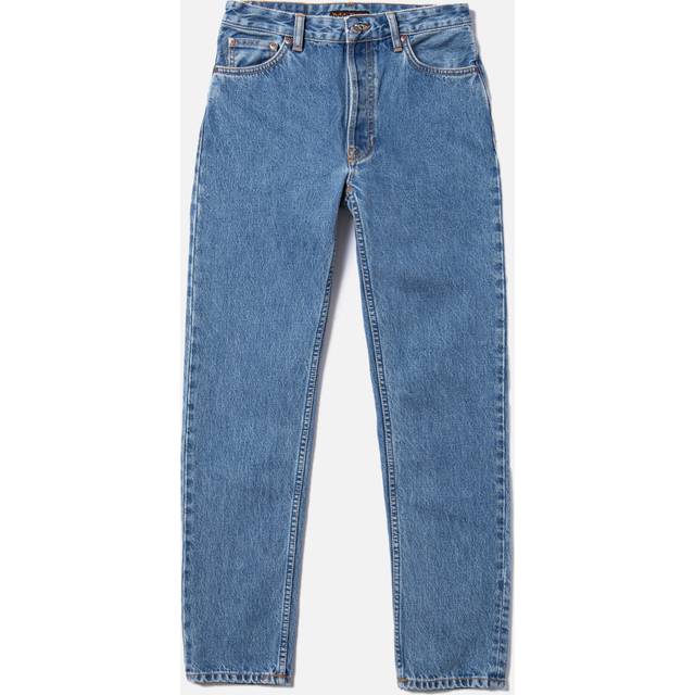 Nudie Jeans Breezy Britt Casual Blue High Waist Regular Tapered Fit Women's Organic Jeans W26/L30 Sustainable Denim (W26/L30)