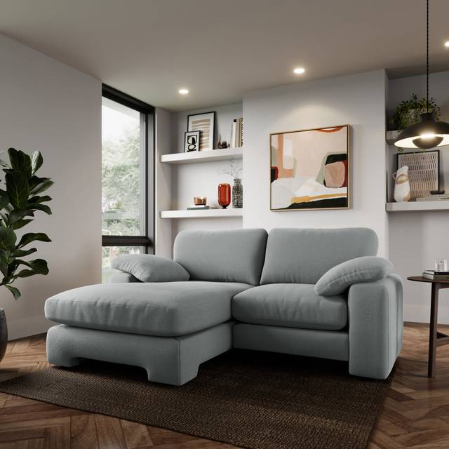 Magnus Cosy Weave Corner Chaise Sofa - Cosy Weave Grey