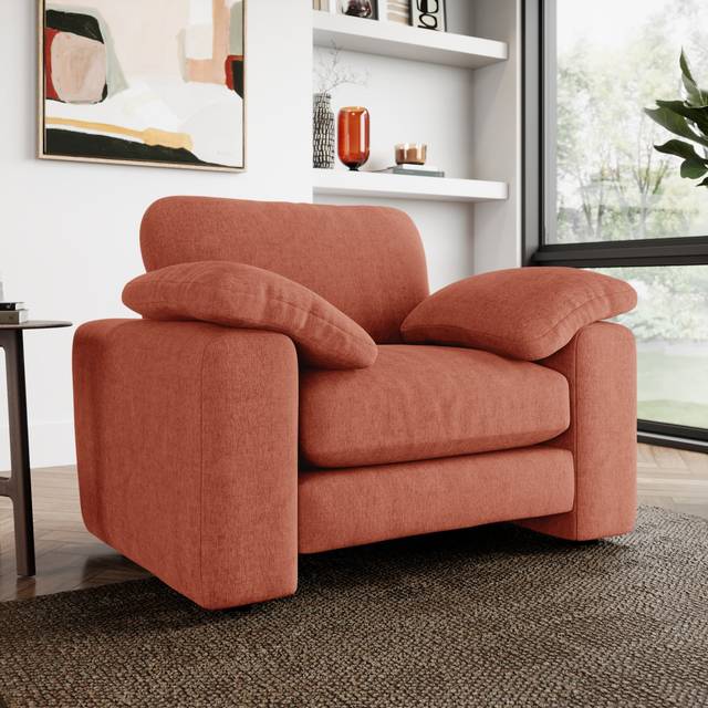 Magnus Vintage Soft Chenille Snuggle Sofa - Vintage Chenille Terracotta