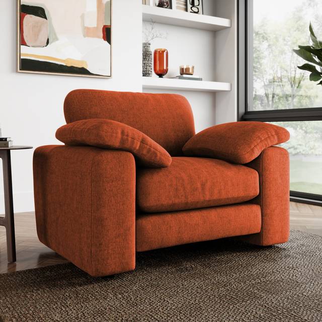 Magnus Vintage Soft Chenille Snuggle Sofa - Vintage Chenille Orange Umber