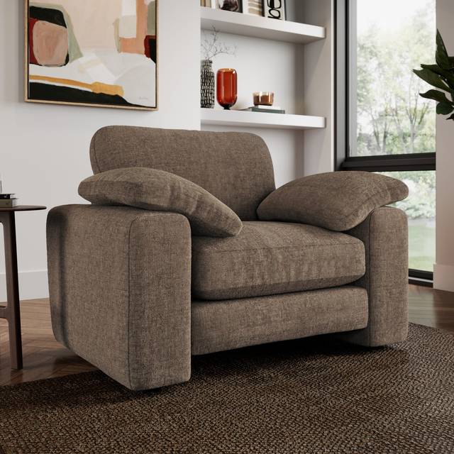 Magnus Soft Textured Chenille Snuggle Sofa - Soft Textured Chenille Dark Natural