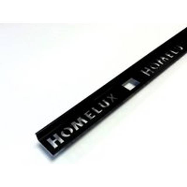 Homelux 8mm Metal Straight Brushed Black Tile Trim - 2.44m