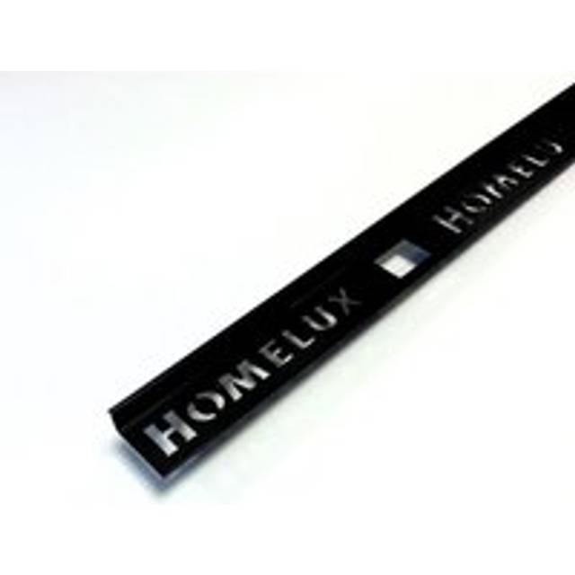 Homelux 10mm Metal Straight Brushed Black Tile Trim - 2.44m