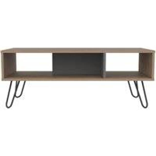Vegas Coffee Table - Bleached oak & grey - Brown