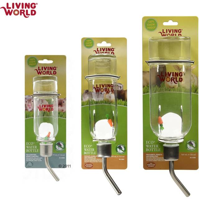 Hagen living world eco + glass chew drip proof small animal water bottle 3 sizes