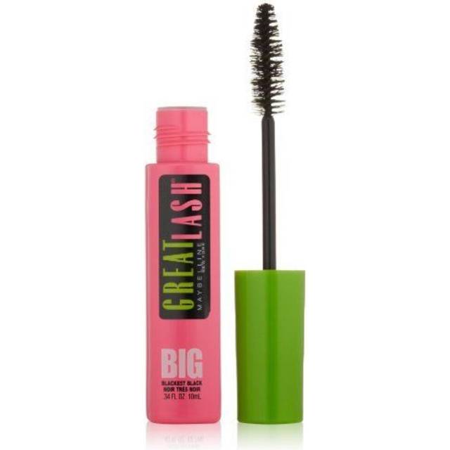 Maybelline great Lash Big Washable Mascara, Blackest Black 130], 034 oz