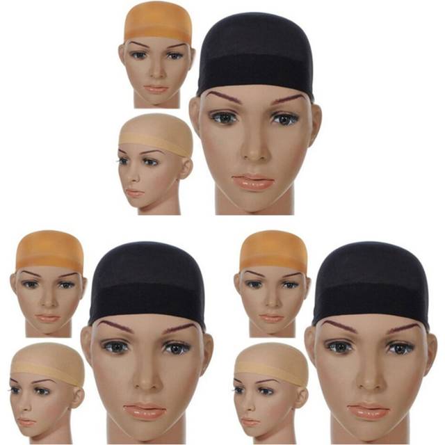 6X Deluxe Wig Cap Hair Net for Weave Hair Wig Nets Stretch Mesh Wig Cap for Making Wigs Free Size(Black)
