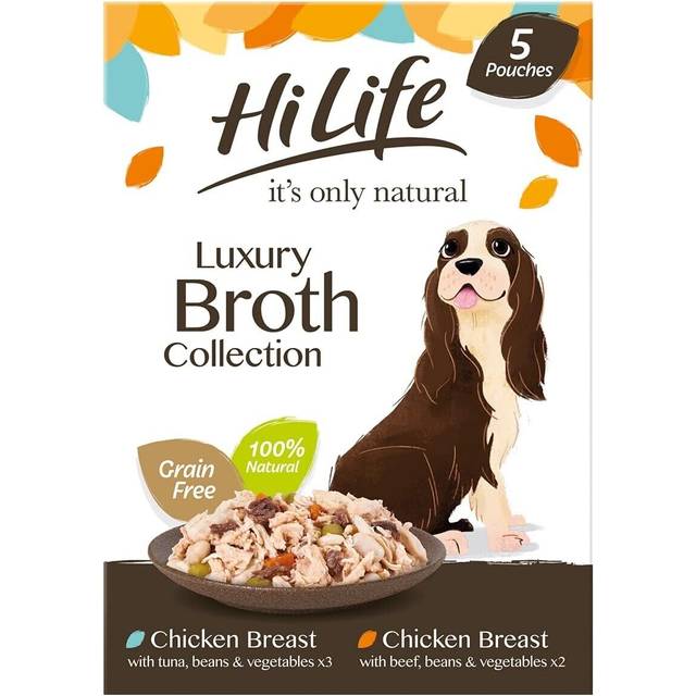 HiLife it's only natural Wet Dog Food - The Luxury Wholesome Hamper with Chicken Breast, Tuna, Salmon, Beef, Vegetables, Multipack of 36 Pouches x 100