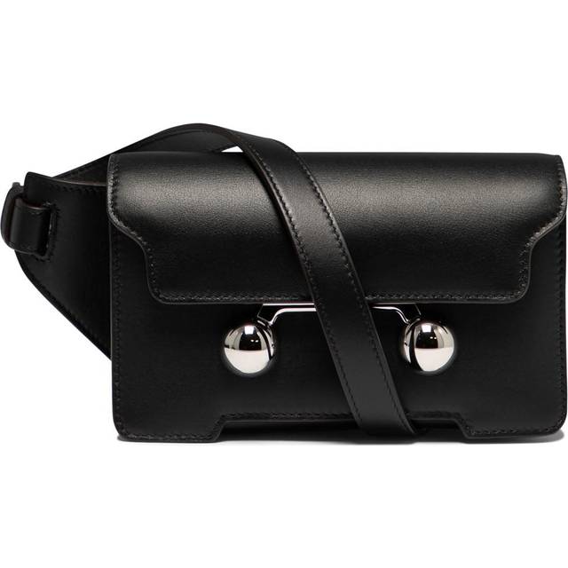 Marni Trunkaroo Leather Crossbody Bag - Black (Size H: 4.13  x L: 7.09  x W: 3.54)