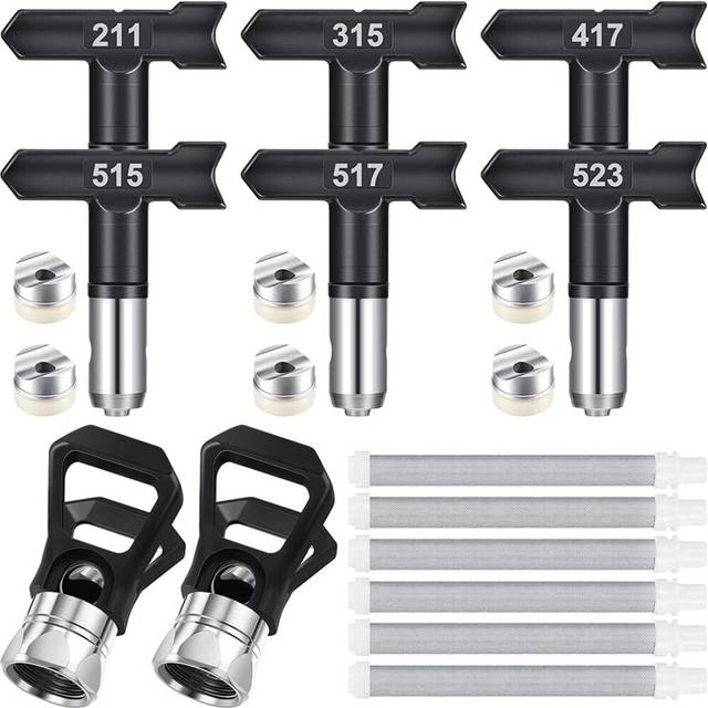 14Pcs Tips Airless Paint Sprayer with Tip Guard or Spraying Machine Parts