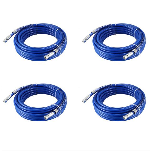 4X 15M Spray Hose Airless Paint Hose 1/4 Inch Airless Sprayer 3600 PSI High Pressure Fiber Pipe for Sprayer Tool