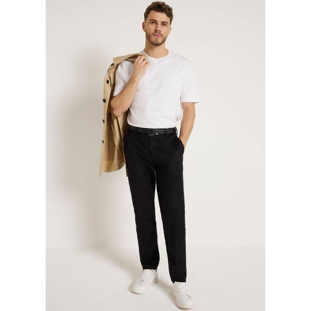 River Island Core Slim Chinos Extended Waistband - Black, Black, Size 30, Men