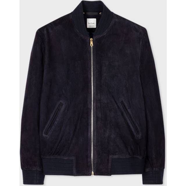 Paul Smith Dark Navy Suede Bomber Jacket Blue - L