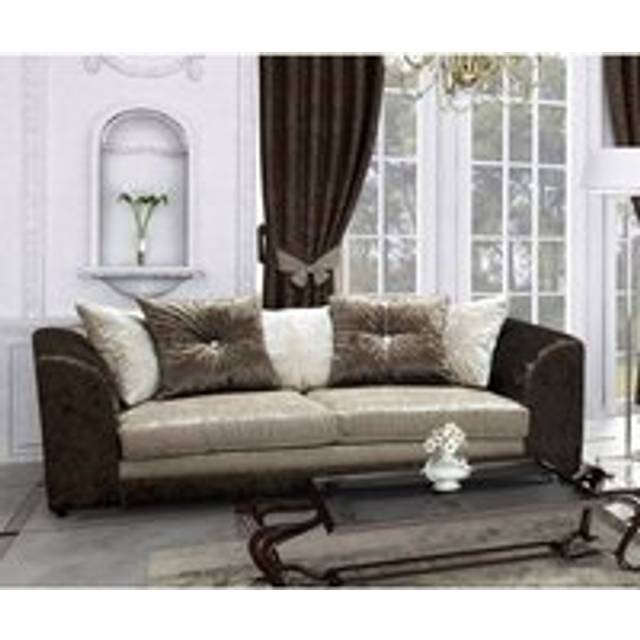 Roman Fabric 3 & 2 Seater Sofa Set - Grey - One Size