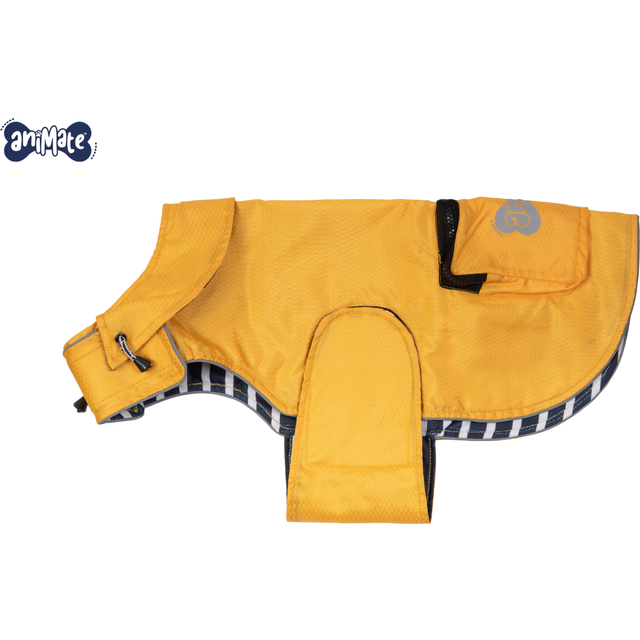 Animate yellow pac a mac dog coat waterproof lightweight outdoor walk 5 sizes