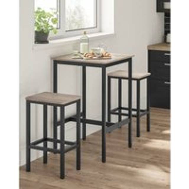 Vasagle Bar Table Square Light Oak Effect/Black