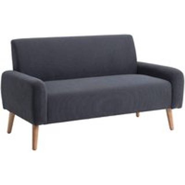 2-Seat Grey Corduroy Loveseat Sofa - One Size