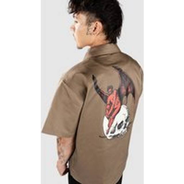 Welcome Nephilim Zip-Up Twill Work Shirt stone