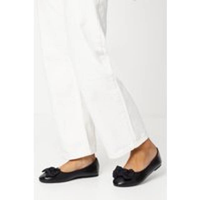Womens Wide Fit Palmer Knotted Bow Detail Ballerinas - Black - 4